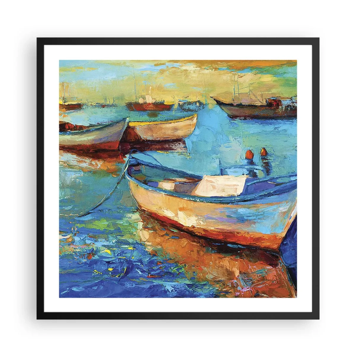 Poster in black frame - In a Southern Bay - 60x60 cm