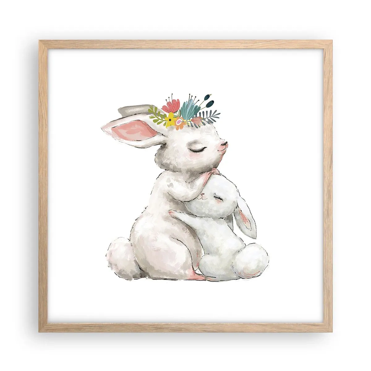 Poster in light oak frame - There's No Place Like at Mum's - 50x50 cm