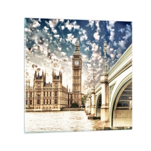 Glass picture - Clouds over the Thames - 30x30 cm