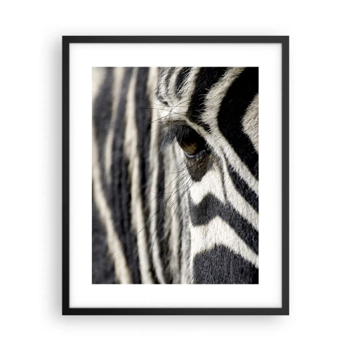 Poster in black frame - Striped Portrait - 40x50 cm