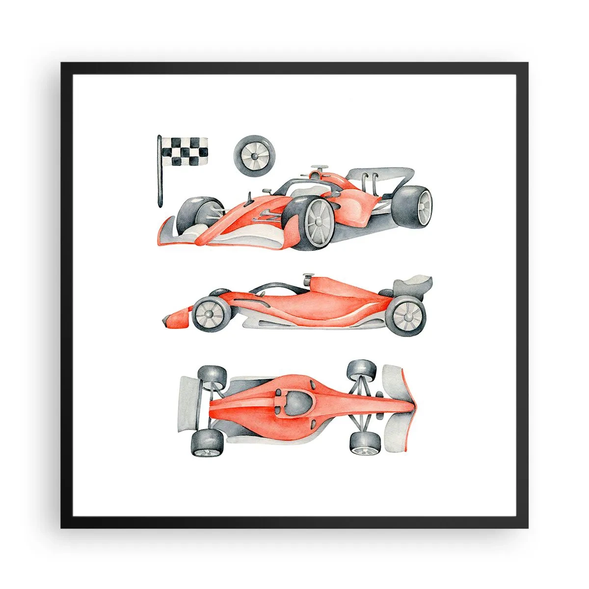 Poster in black frame - Race for the Dreams - 60x60 cm