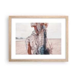 Poster in light oak frame - Flower Chidlren on their Way - 40x30 cm