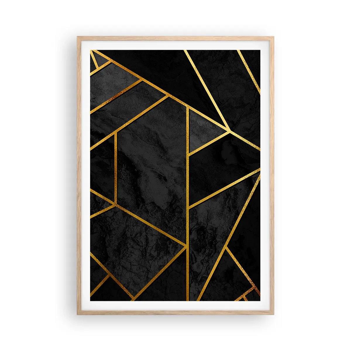 Poster in light oak frame - Darkness and Brighness - 70x100 cm