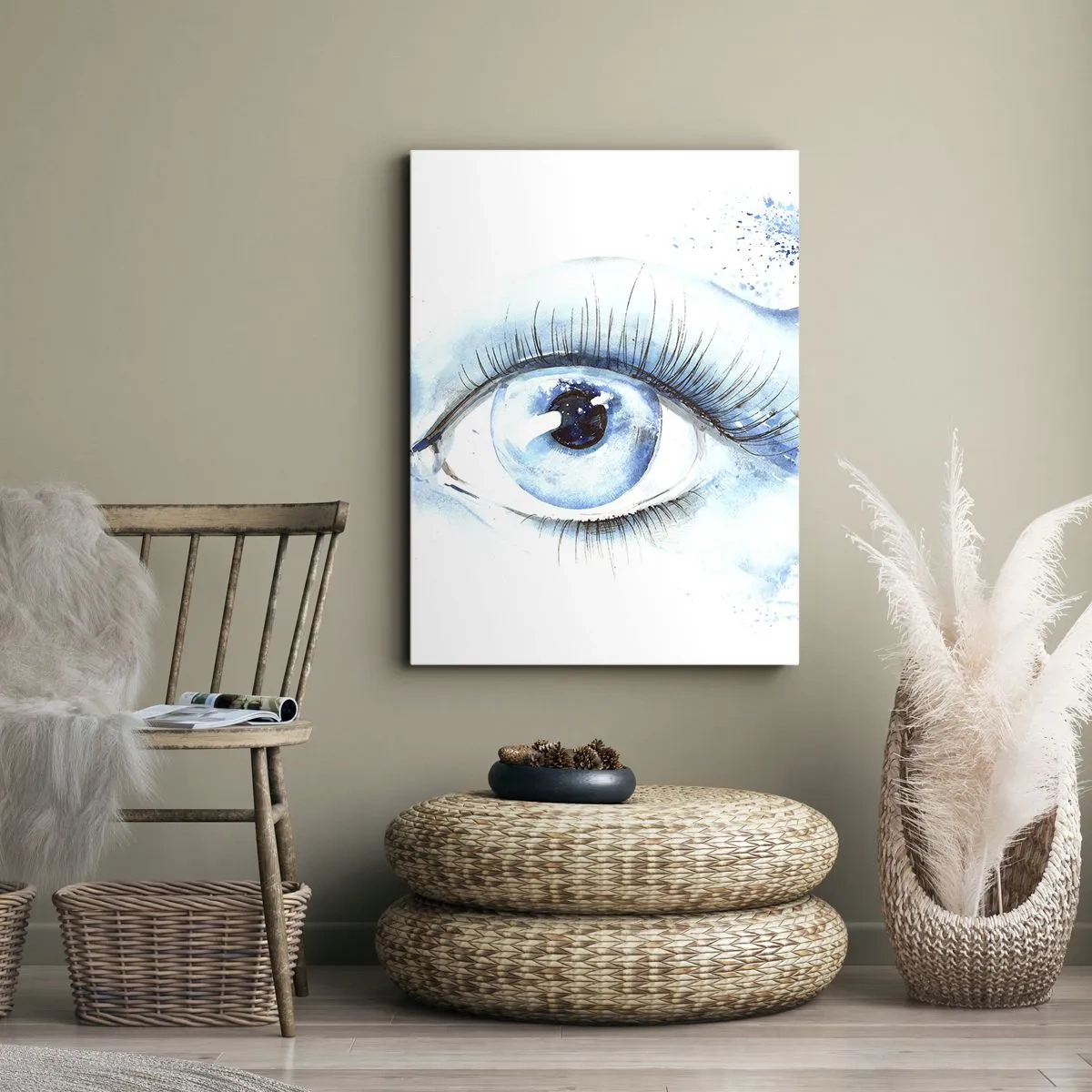Canvas picture - Immerse in those Blue Eyes - 45x80 cm