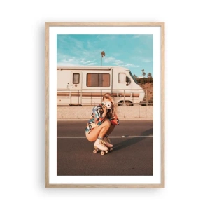 Poster in light oak frame - Smile, Please! - 50x70 cm