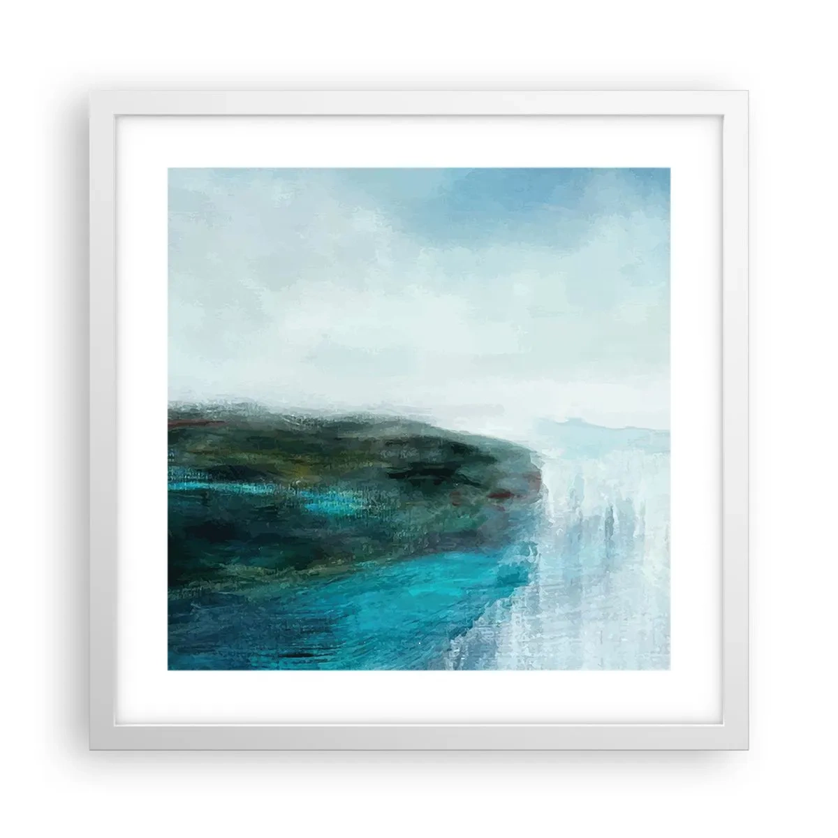 Poster in white frmae - Marine Abstract - 40x40 cm