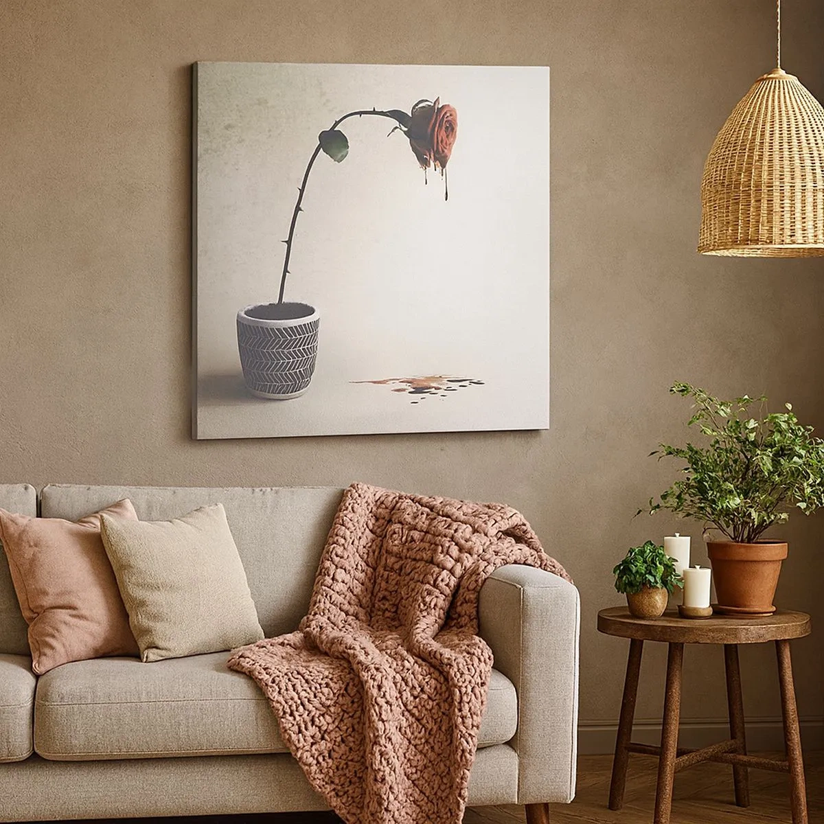 Canvas picture - Rosa Dolorosa - 30x30 cm