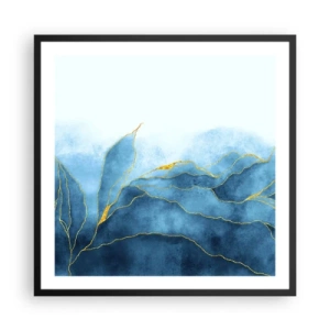 Poster in black frame - Blue In Gold - 60x60 cm