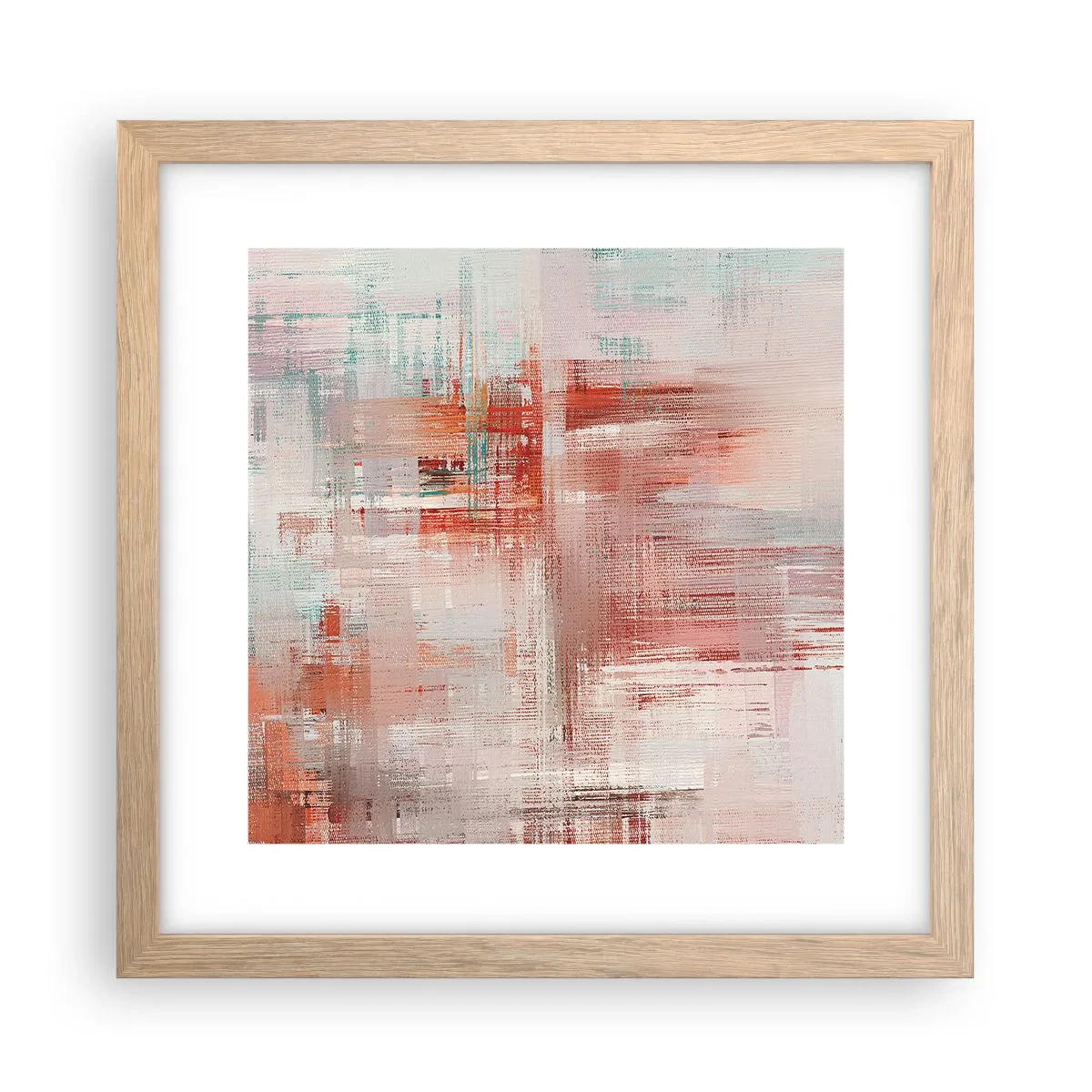 Poster in light oak frame - Foggy but Pink - 30x30 cm