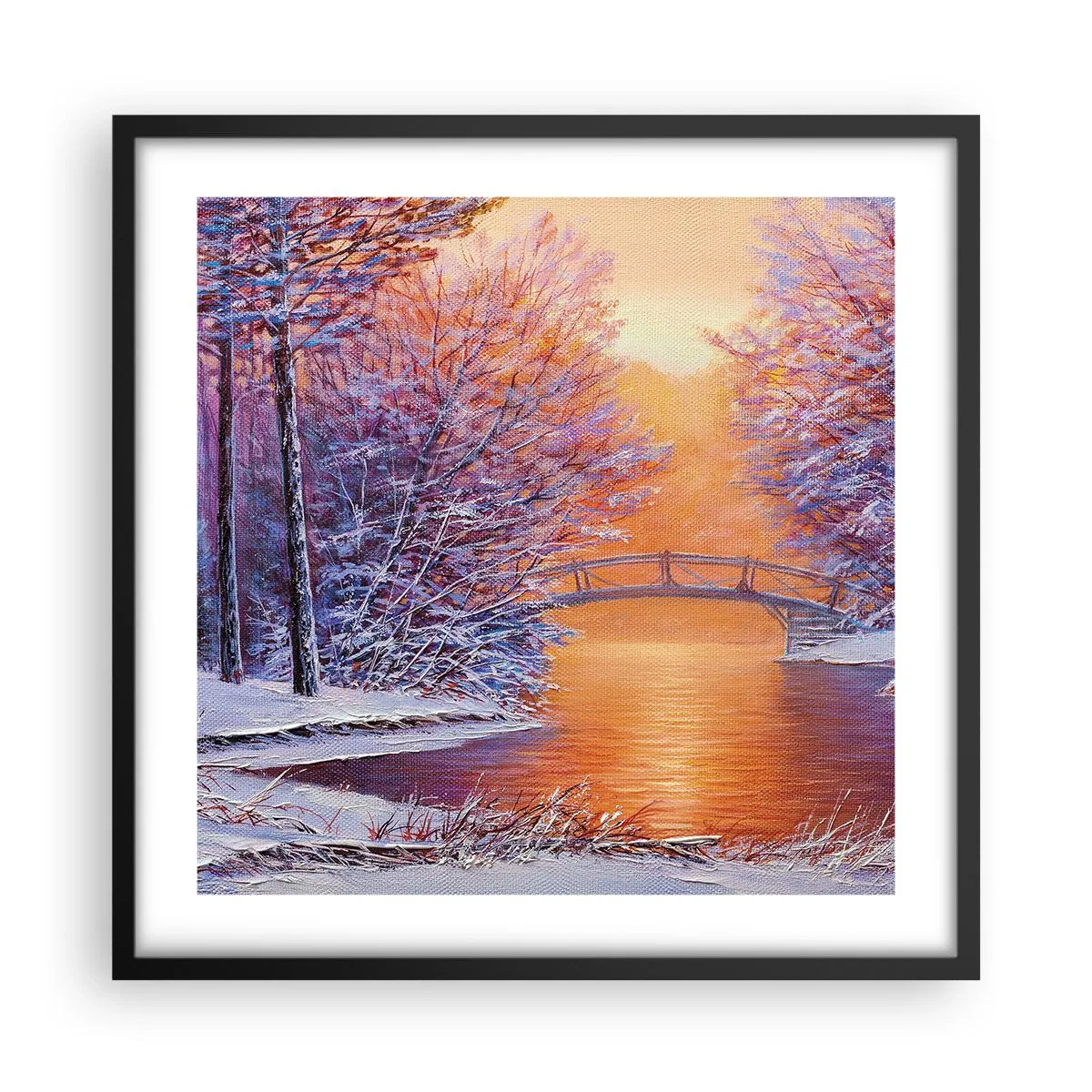 Poster in black frame - Let's Meet Here - 50x50 cm