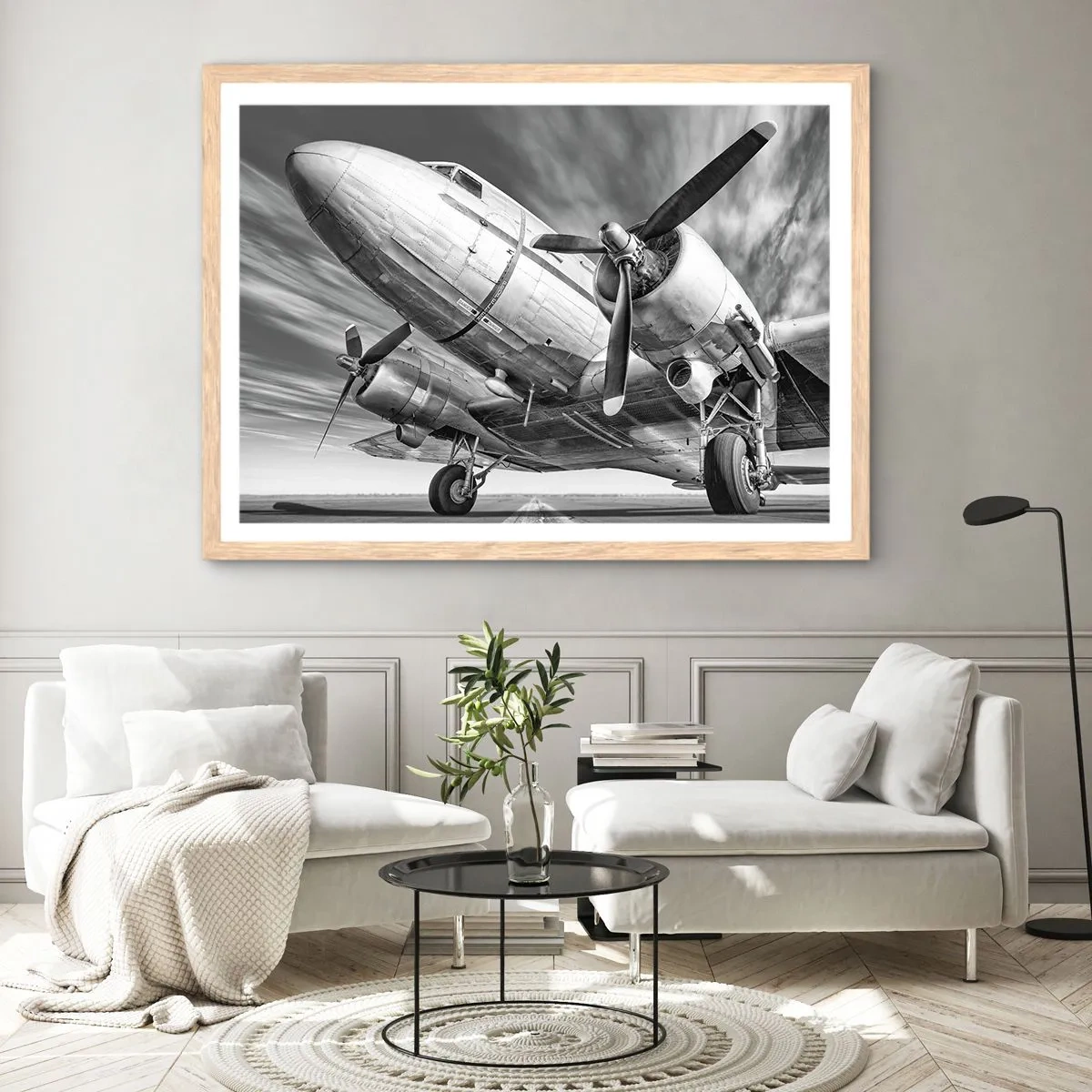 Poster in light oak frame - Always Ready to Fly - 70x50 cm