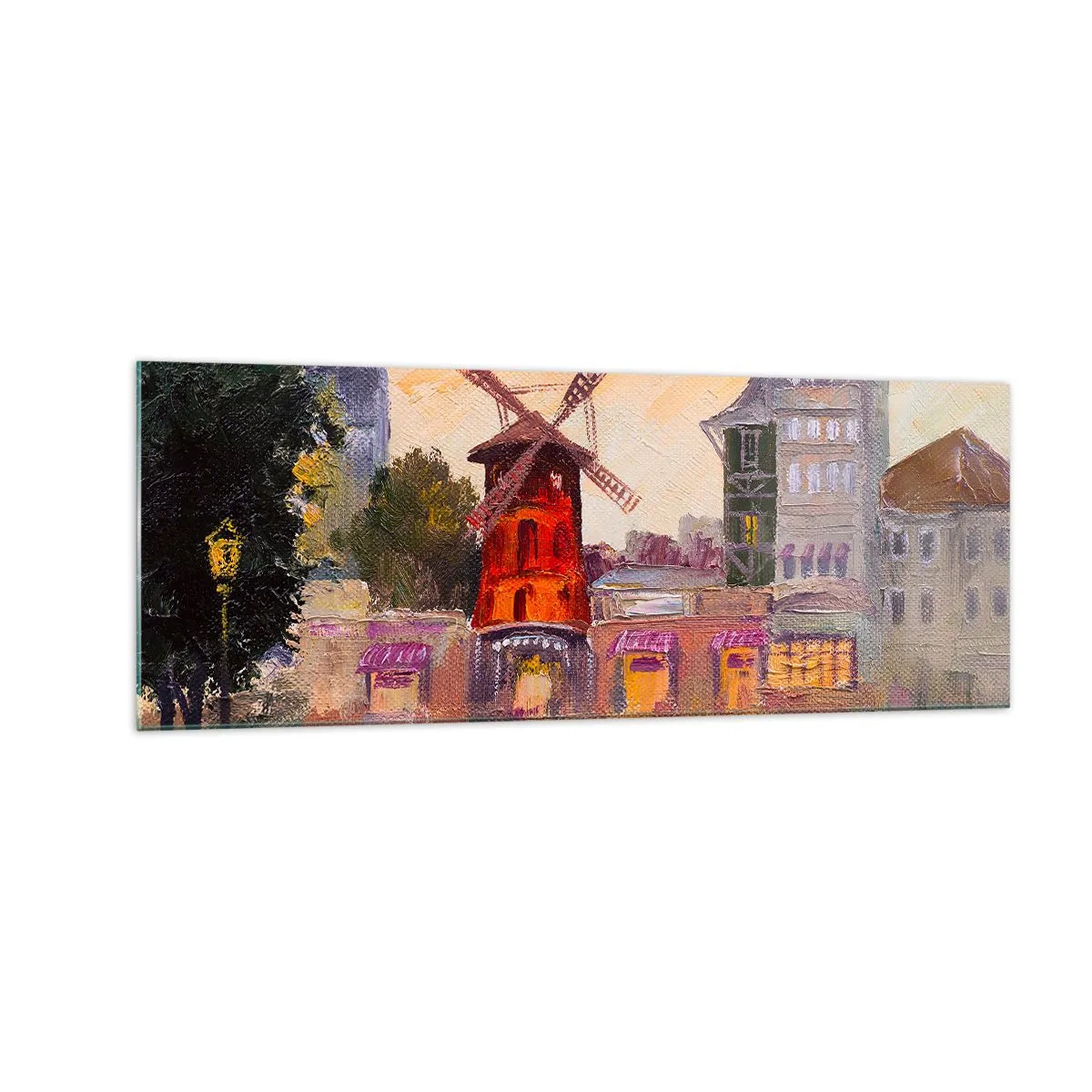 Glass picture - Icons of Paris - Moulin Rouge - 140x50 cm