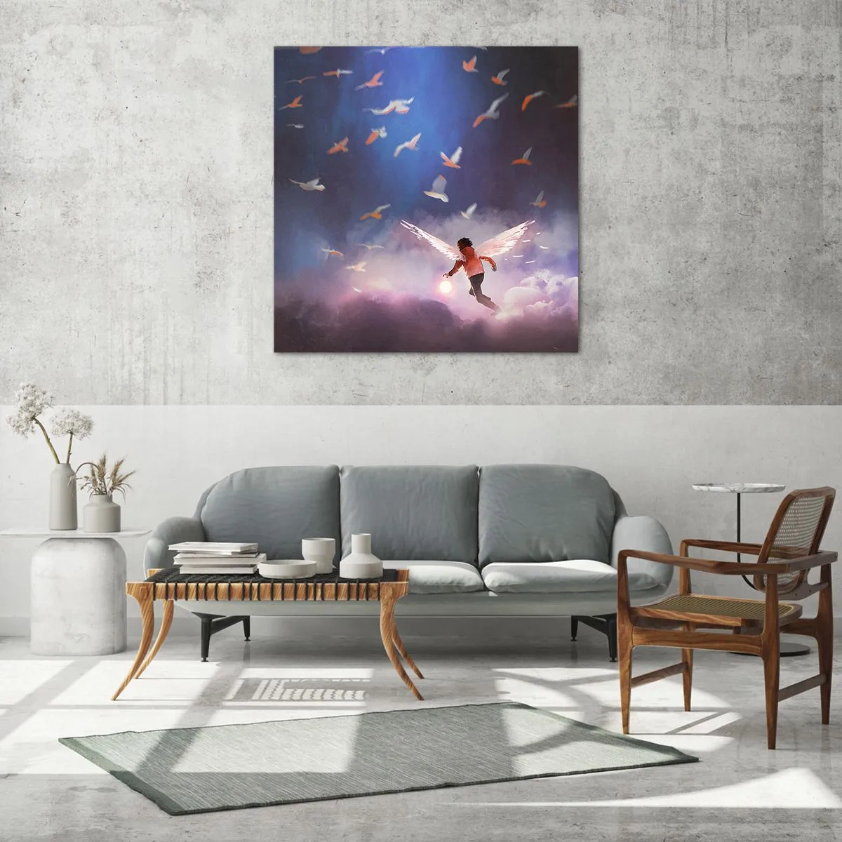 Glass picture - You Need to Have Imagination and Courage - 60x60 cm