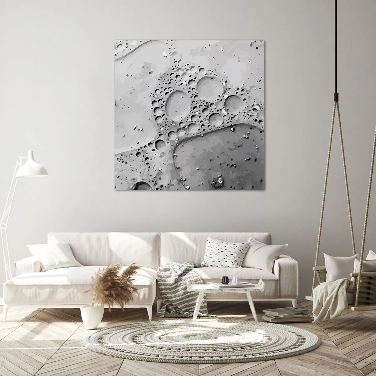 Canvas picture - Foamy Footprint - 50x50 cm