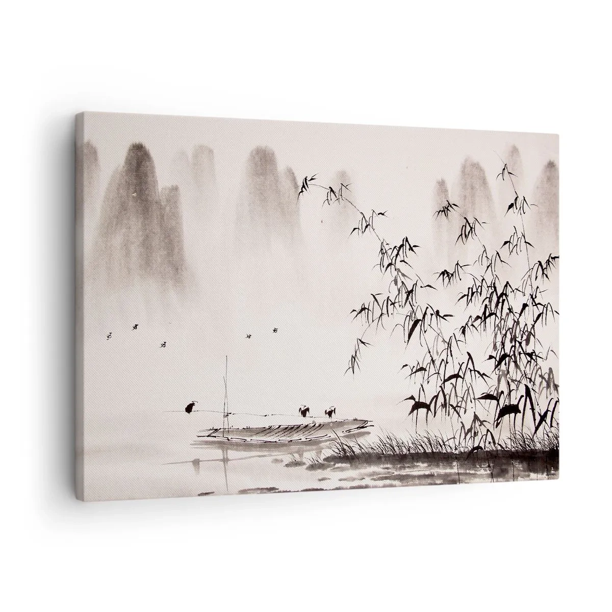 Canvas picture - A minimalist landscape in the oriental style - 70x50cm - Quiet As a Rice Field - Modern wall decoration for the living room and bedroom ARTTOR