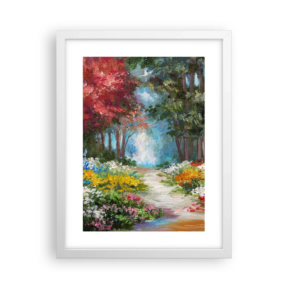 Poster in white frmae - Wood Garden, Flowery Forest - 30x40 cm