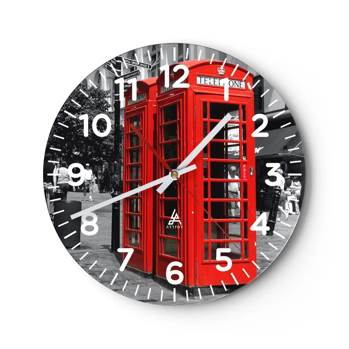 Wall clock - Clock on glass - , - 30x30 cm