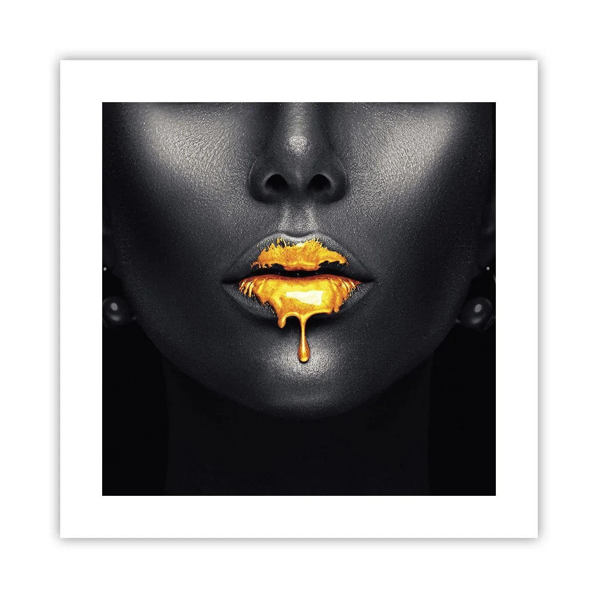 Poster - Golden Lips - 40x40 cm