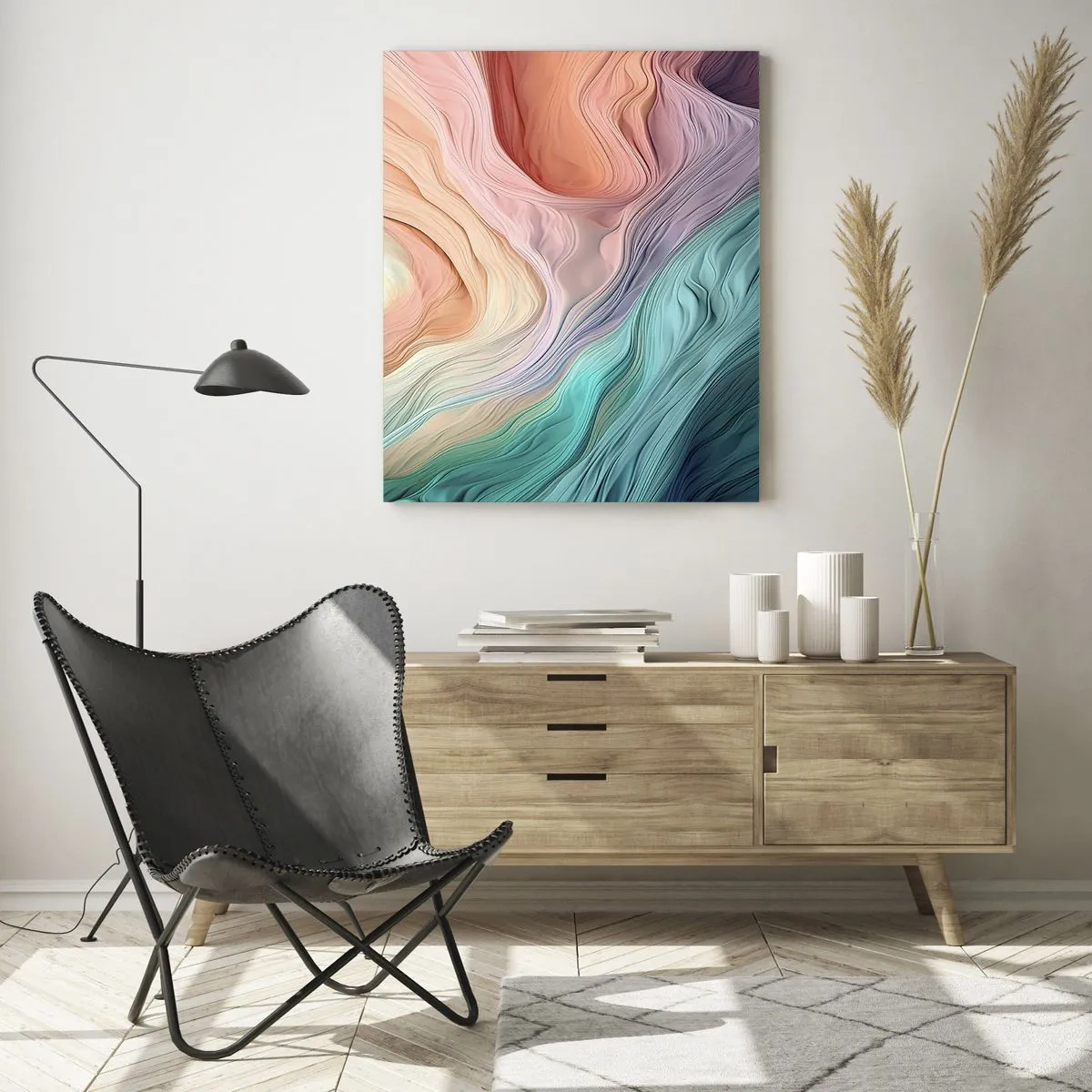 Glass picture - Rainbow Wave - 50x70 cm