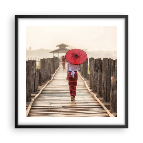 Poster in black frame - On an Old Bridge - 50x50 cm