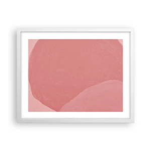 Poster in white frmae - Organic Composition In Pink - 50x40 cm