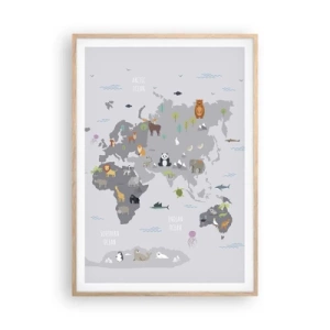 Poster in light oak frame - Tell Me Where You Are From - 70x100 cm
