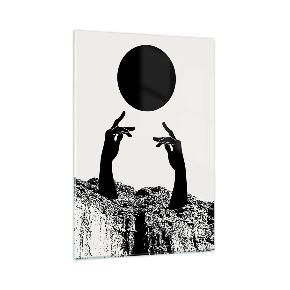 Glass picture - Surrealistic Composition: Sun and the Rest - 80x120 cm