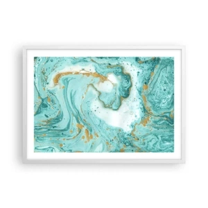 Poster in white frmae - Under the Great Wave of the Edo Period - 70x50 cm