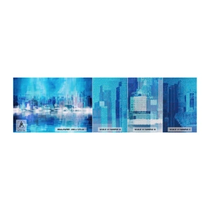 Photo Wallpaper Sample Premium Canvas - Sunk in Blue - Abstraction, City, Architecture - 100x30 cm