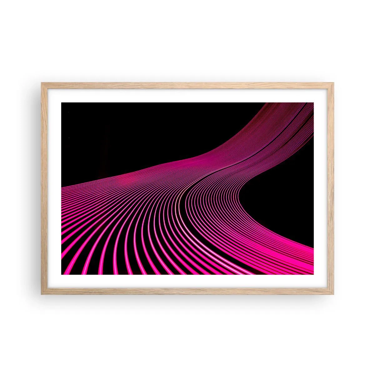 Poster in light oak frame - Alley of Light - 70x50 cm
