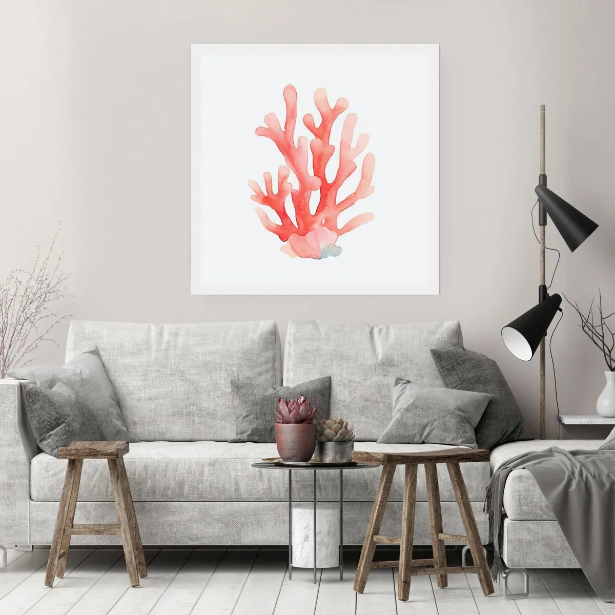 Poster - Coral Colour Colars - 30x30 cm