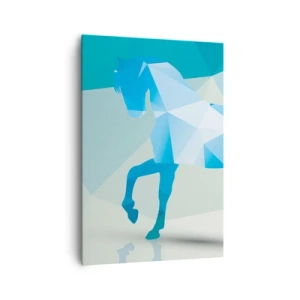 Canvas picture - Geometrical Horse in Turuoise - 70x100 cm