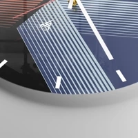 Clock face with lines