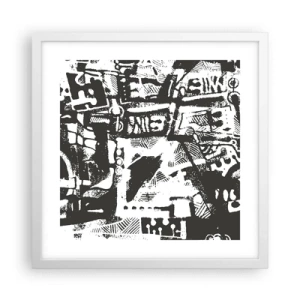 Poster in white frmae - Order or Chaos? - 40x40 cm