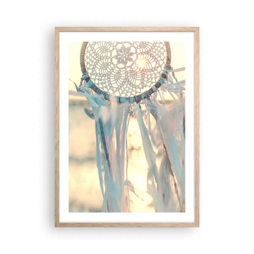 Poster in light oak frame - Lace Totem - 50x70 cm