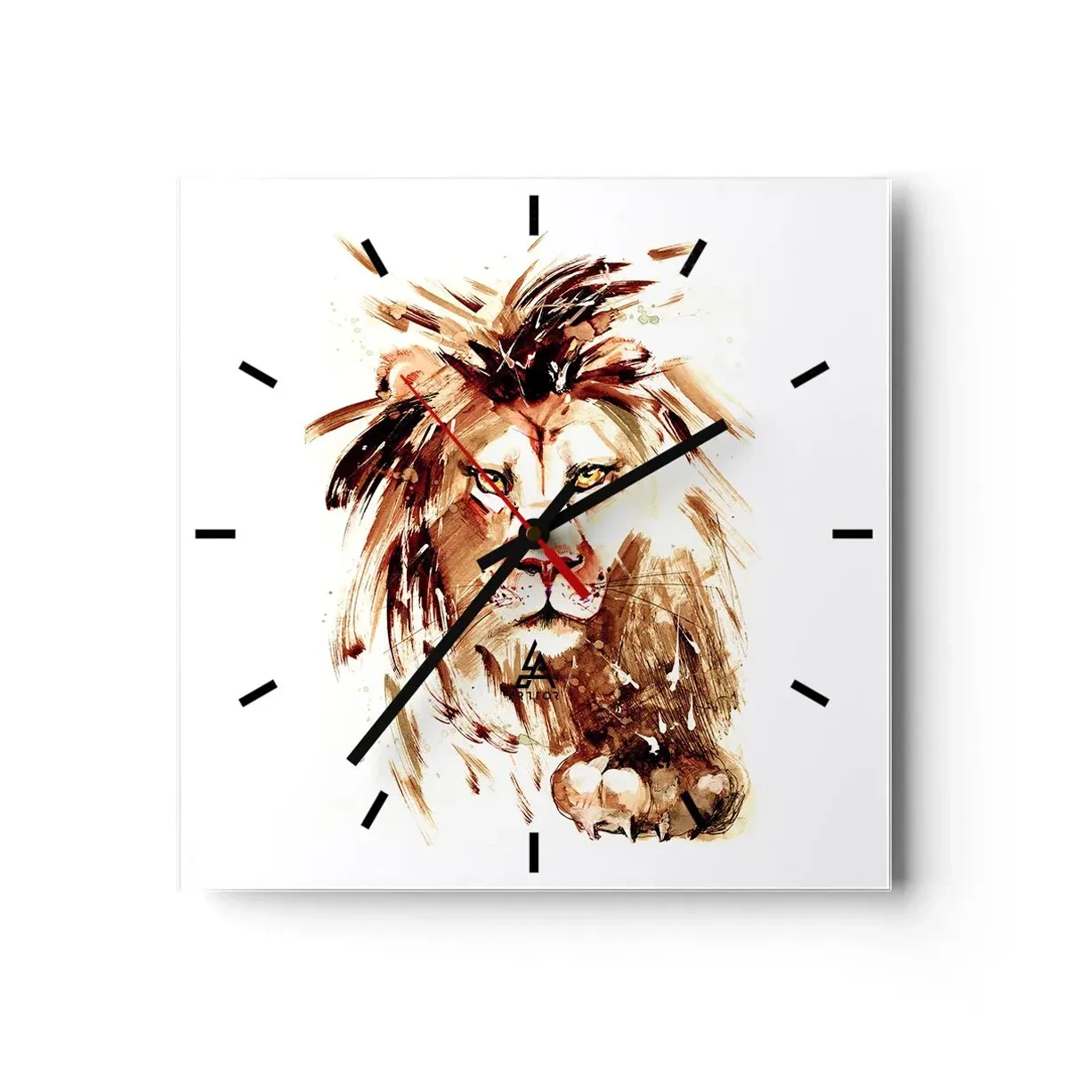 Wall clock - Clock on glass - Strength and Dignity - 30x30 cm