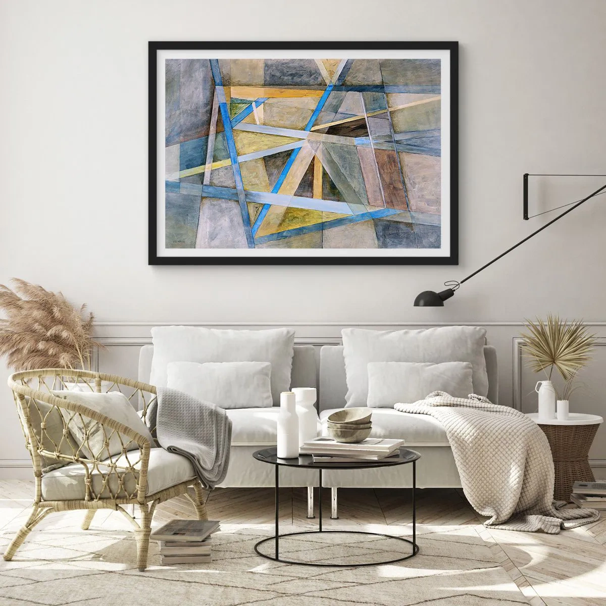 Poster in black frame - Straight Or Slanted? - 100x70 cm