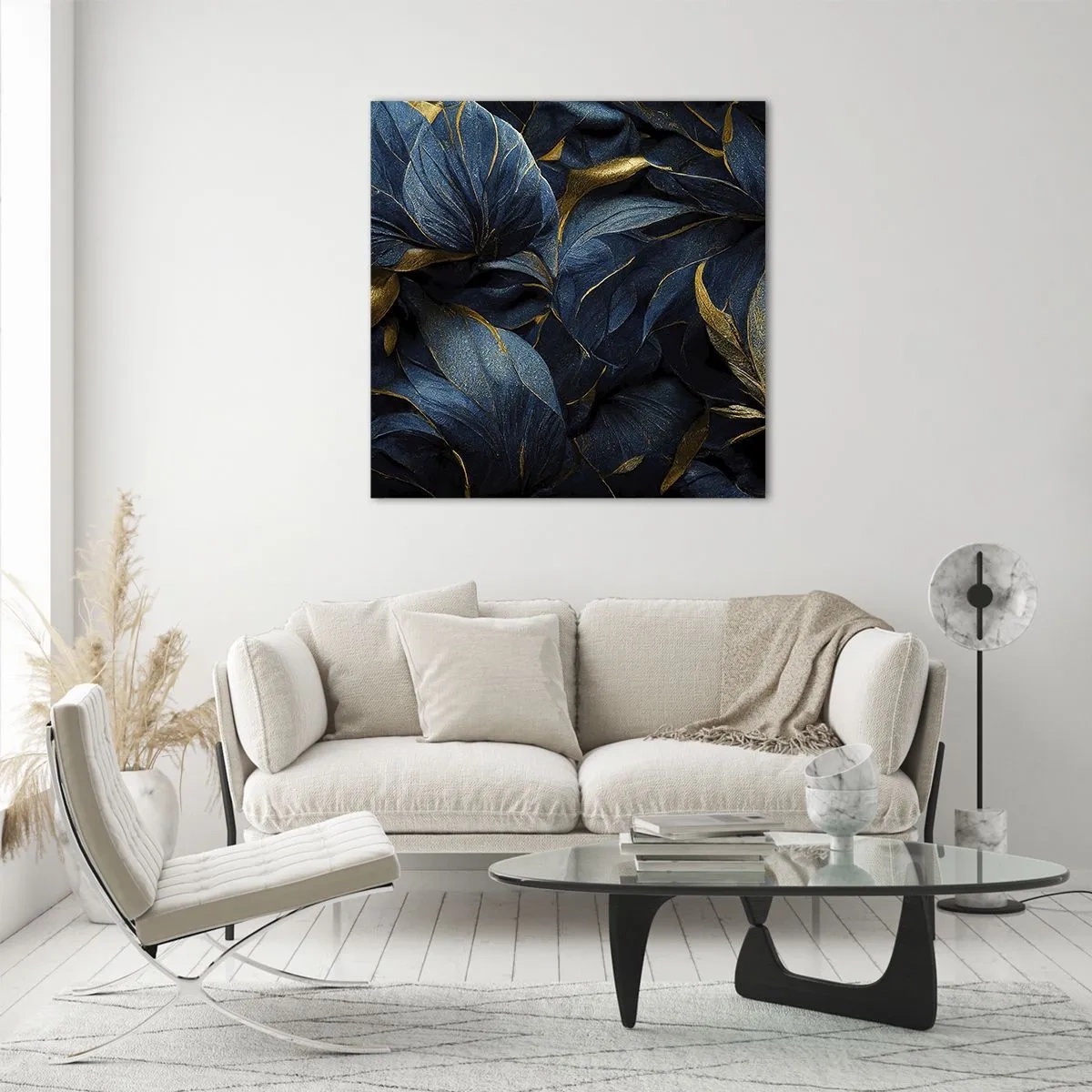 Glass picture - Lined with Gold - 60x60 cm