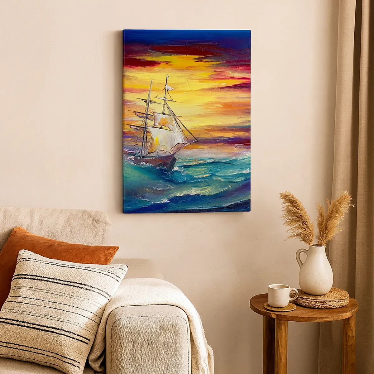 Canvas picture - Fearlessly towards the Waves  - 50x70 cm