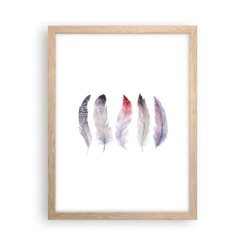 Poster in light oak frame - Delicate Like Pink Fog - 30x40 cm