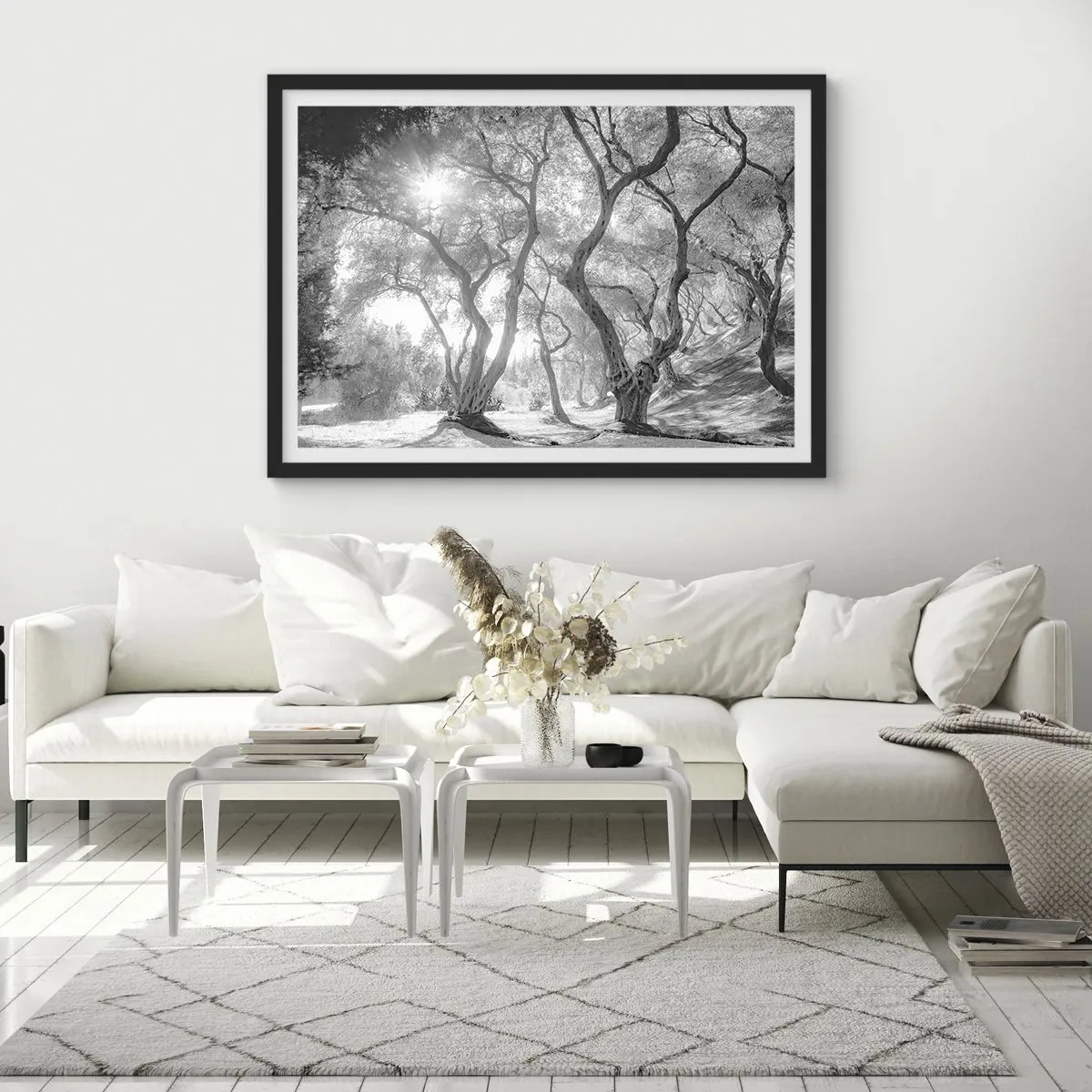 Poster in black frame - In an Olive Grove - 50x40 cm