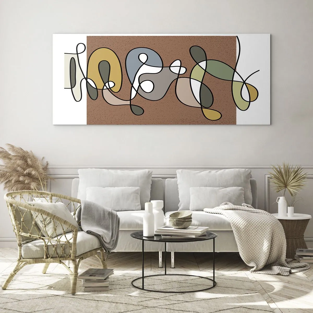 Glass picture - Abstract Worthy of a Smile - 100x40 cm