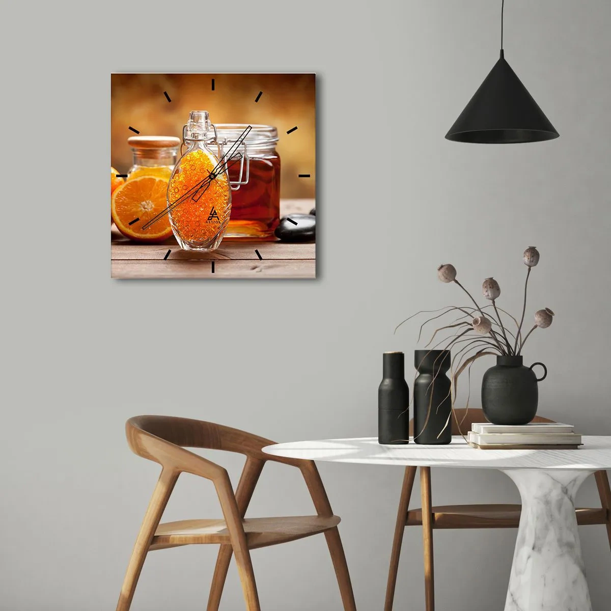 Wall clock - Clock on glass - Sunny Flavours and Aromas - 30x30 cm