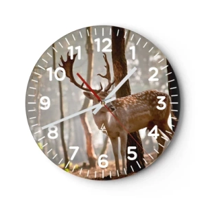 Wall clock - Clock on glass - Light of Youth - 40x40 cm