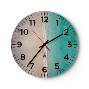 Wall clock - Clock on glass - Paradise Beach - 30x30 cm