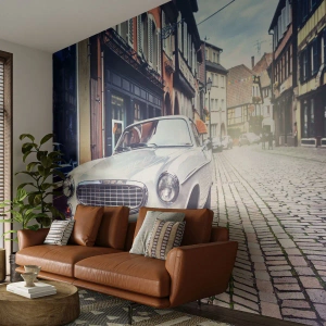 Photo Wallpaper Standard Eco - The Past Is Today - Vintage car, City, France - 450x315 cm