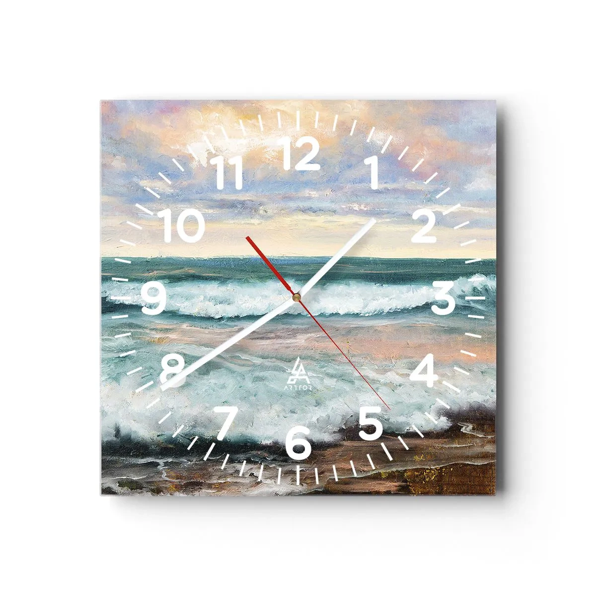 Wall clock - Clock on glass - Here You Will Smooth Your Soul - 30x30 cm