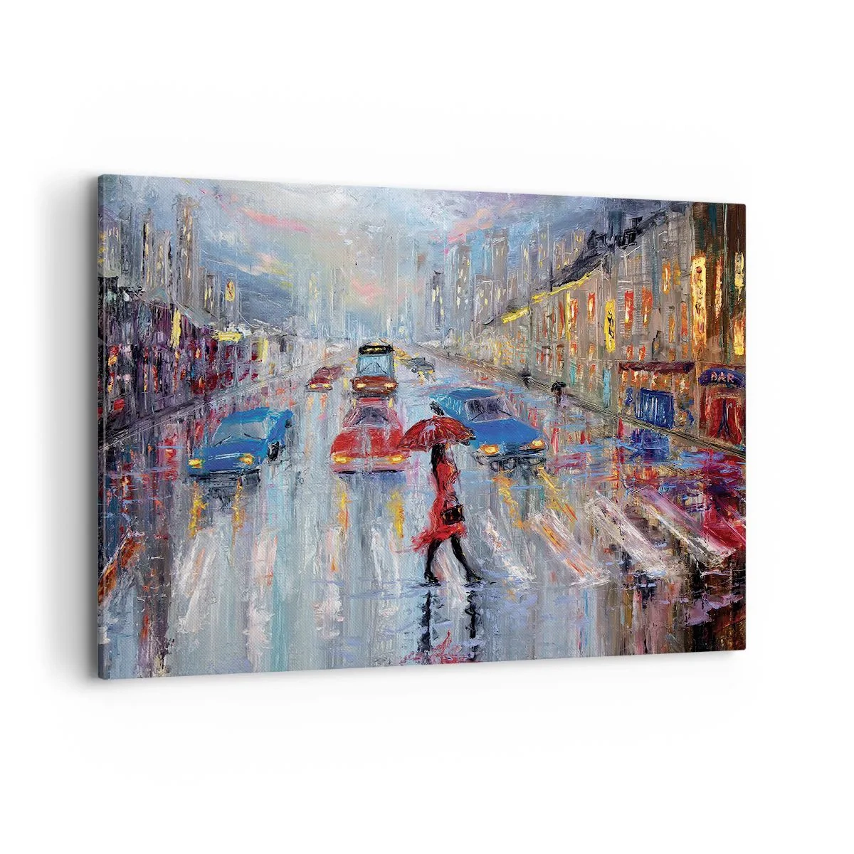 Canvas picture - Rainy Afternoon in a City - 100x70 cm
