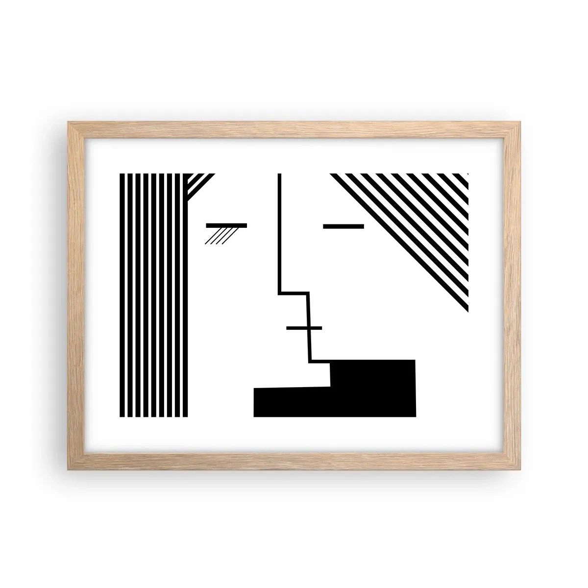 Poster in light oak frame - Simply a Kiss - 40x30 cm