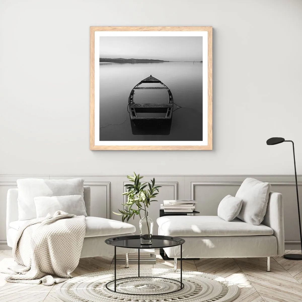 Poster in light oak frame - Longing and Melancholy - 50x50 cm